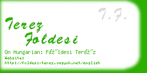 terez foldesi business card